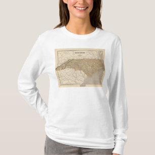 T-shirt Carte d'atlas de la Caroline du Nord