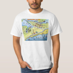 T-shirt Carte de bande dessinée de Galveston le Texas