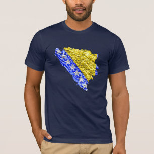 T-Shirt Carte de Bosnie-Herzégovine Couleur du Dra