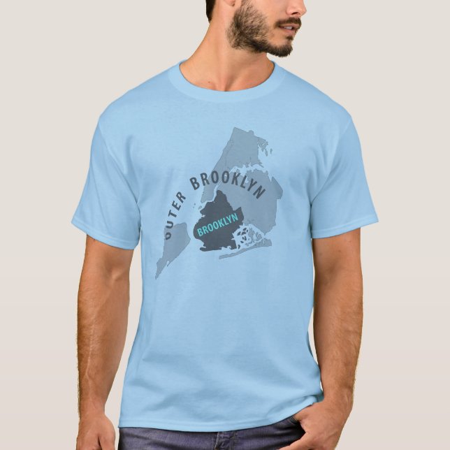 T-shirt Carte de Brooklyn - bleu/gris (Devant)