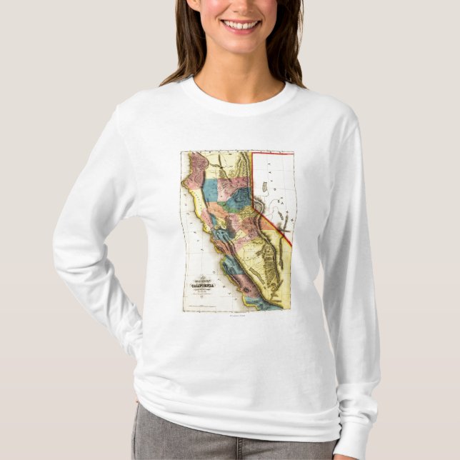 T-shirt Carte de CaliforniaPanoramic (Devant)
