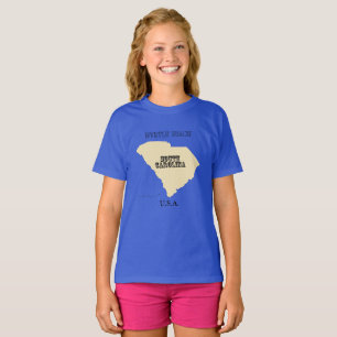 T-shirt - Carte de Caroline du Sud avec ville