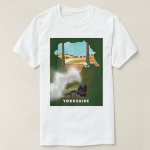 T-shirt carte de chemin de fer du Yorkshire impression de