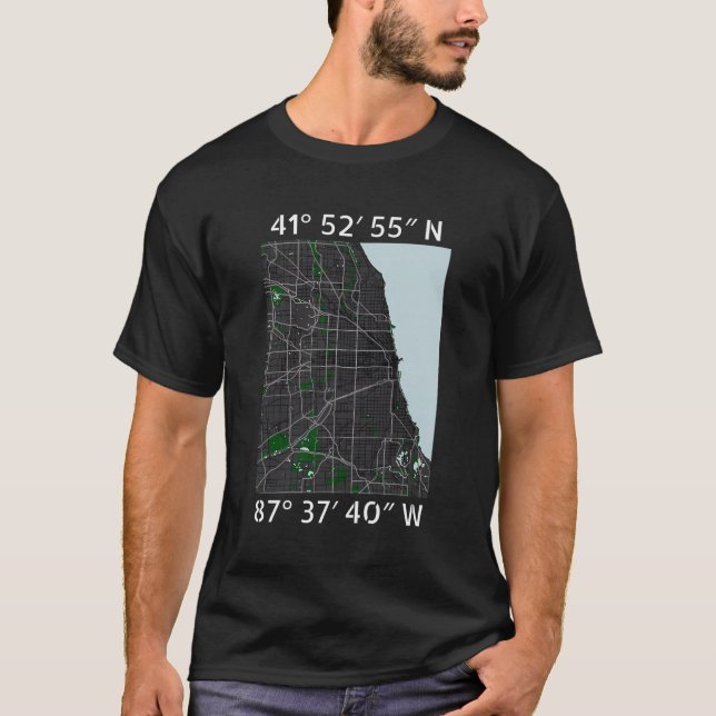 T-shirt Carte de Chicago (Devant)