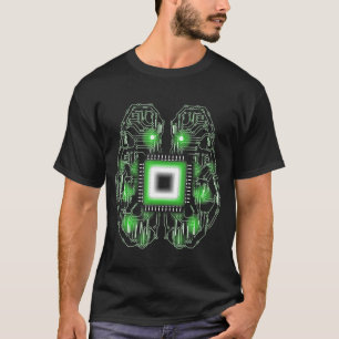 T-shirt Carte de circuit de cerveau d'ordinateur