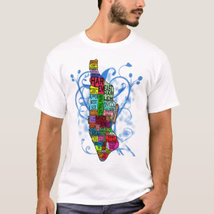 T-shirt Carte de code à couleurs de Manhattan