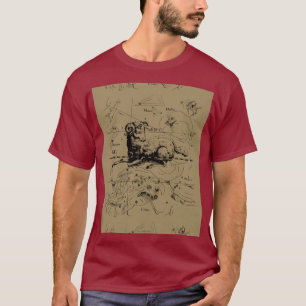 T-shirt Carte de Constellation Aries Hevelius vers 1690