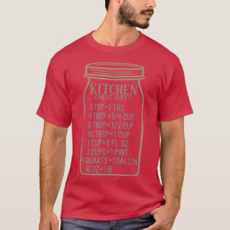 T-shirt Carte de conversion de cuisine Graphique de Cuisin