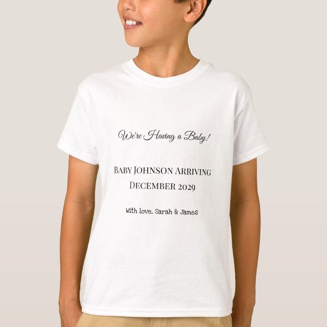 T-shirt Carte de déclaration personnalisée pour bébé (Devant)