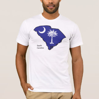 T-shirt Carte de drapeau de la Caroline du Sud