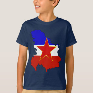 T-shirt Carte de drapeau de la Yougoslavie