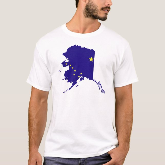 T-shirt Carte de drapeau de l'Alaska (Devant)
