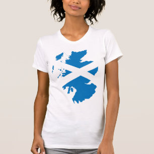 T-shirt Carte de drapeau de l'Ecosse normale