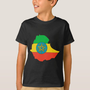 T-shirt Carte de drapeau de l'Ethiopie