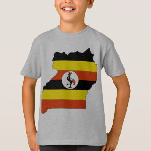 T-shirt Carte de drapeau de l'Ouganda