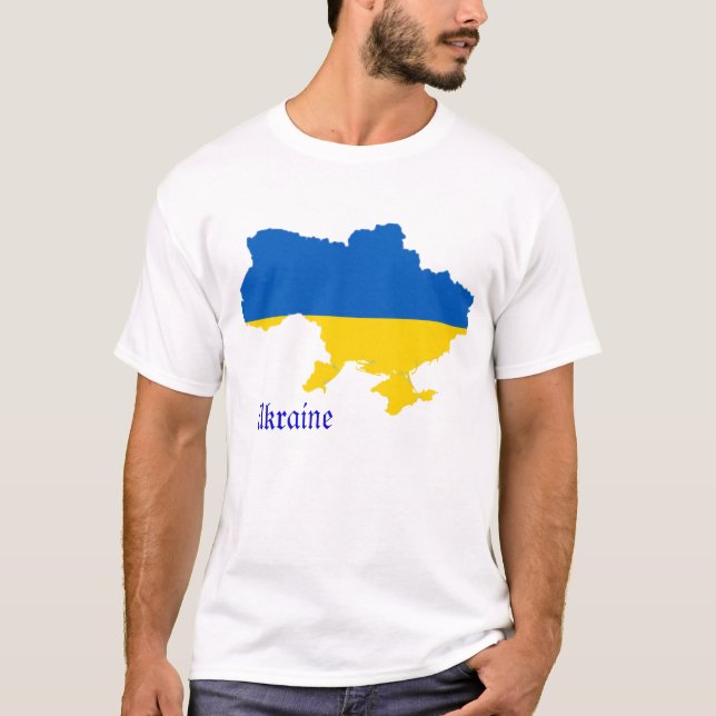 T-shirt Carte de drapeau de l'Ukraine (Devant)