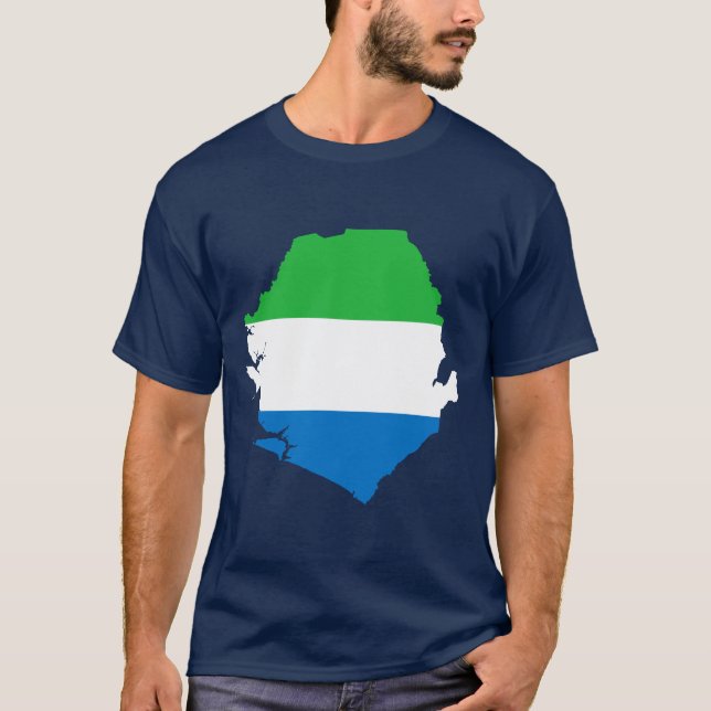 T-shirt Carte de drapeau de Sierra Leone (Devant)