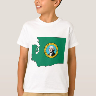 T-shirt Carte de drapeau de Washington