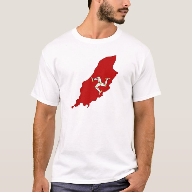 T-shirt Carte de drapeau d'Isleofman (Devant)