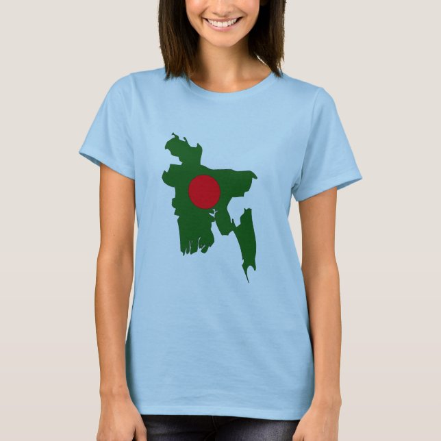 T-shirt Carte de drapeau du Bangladesh (Devant)