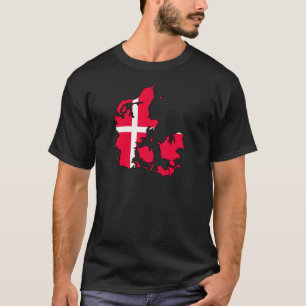 T-shirt carte de drapeau du Danemark