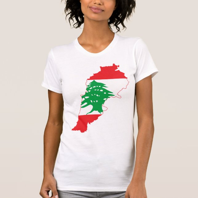 T-shirt Carte de drapeau du Liban de GROS CARACTÈRES (Devant)