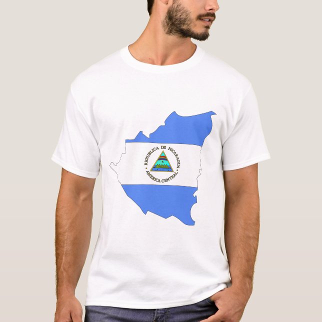 T-shirt Carte de drapeau du Nicaragua (Devant)