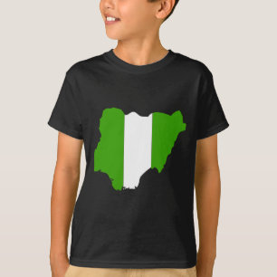 T-shirt Carte de drapeau du Nigéria