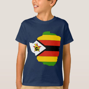 T-shirt Carte de drapeau du Zimbabwe