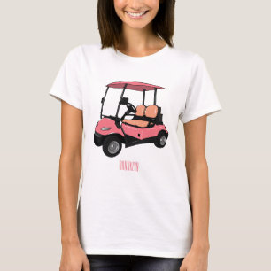 T-shirt Carte de golf / dessin animé en voiturette de golf