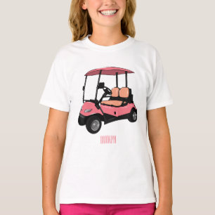 T-shirt Carte de golf / dessin animé en voiturette de golf