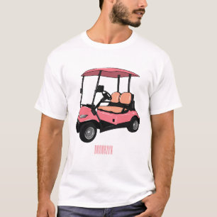 T-shirt Carte de golf / dessin animé en voiturette de golf