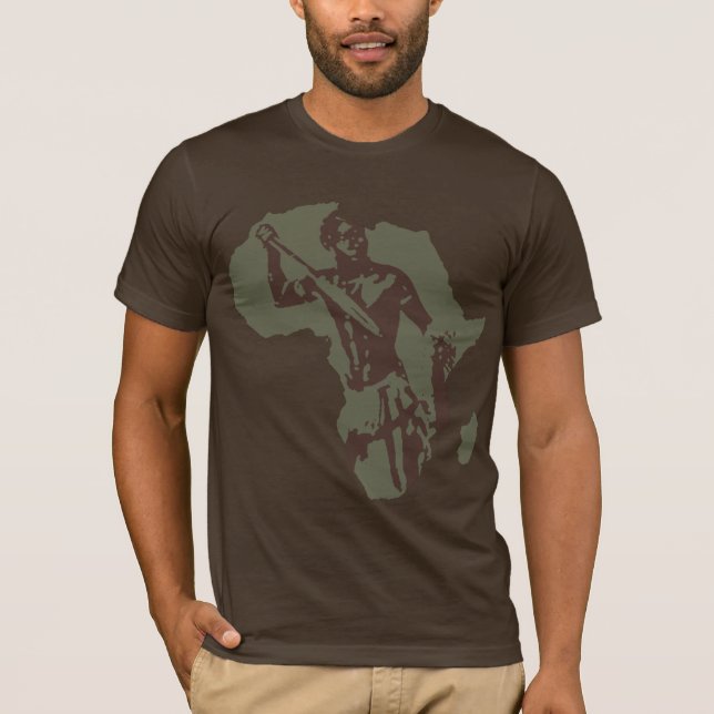 T-shirt Carte de guerrier et d'Afro-américain africains de (Devant)