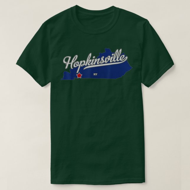 T-shirt Carte de Hopkinsville Kentucky KY (Design devant)