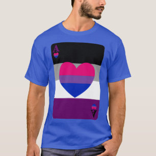 T-shirt Carte de jeu Ace Asexuel et Biromantic