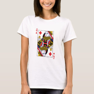 T-shirt Carte de jeu Queen of Diamonds Poker Casino