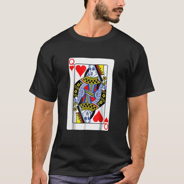 T-shirt Carte de jeu Reine des Coeurs Saint-Valentin Costu (Devant)