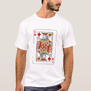 T-shirt Carte de jeu Roi des Diamants Rouge Jaune et Noir