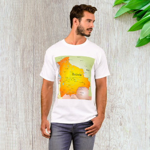 T-shirt Carte de la Bolivie avec les villes et les frontiè