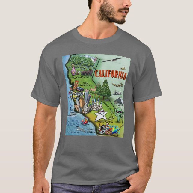 T-shirt Carte de la Californie (Devant)