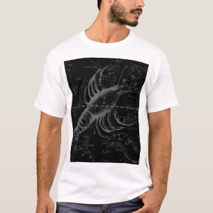 T-shirt Carte de la constellation du cancer Black Hevelius