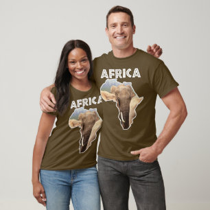 T-shirt Carte de la faune africaine Famille des éléphants
