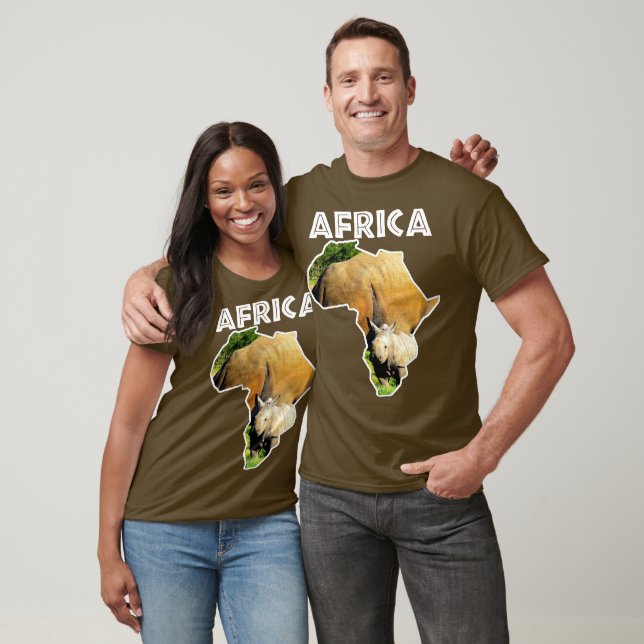 T-shirt Carte de la faune africaine Rhino Calf (Unisexe)