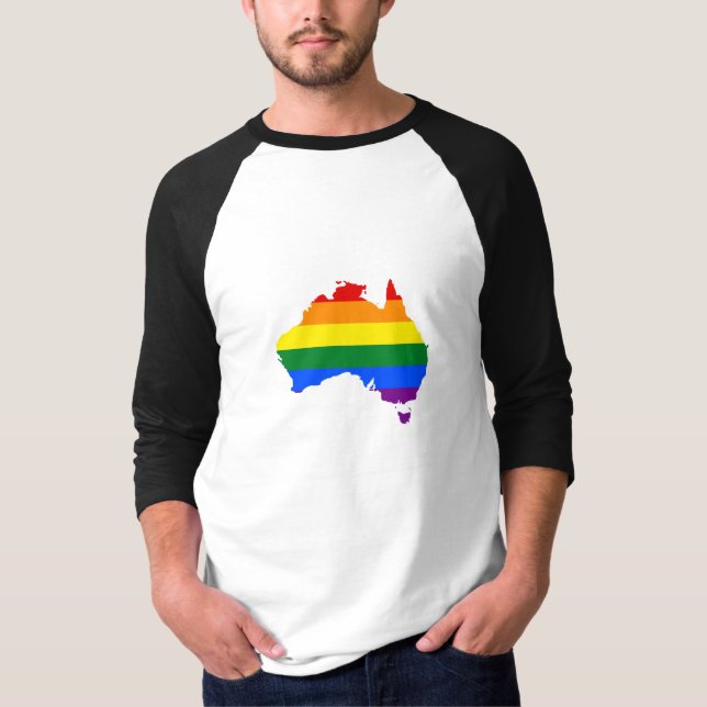 T-shirt Carte de la fierté arc-en-ciel LGBT Australie (Devant)