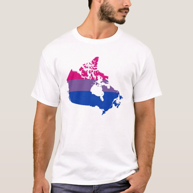 T-shirt Carte de la fierté canadienne de la bisexualité T- (Devant)