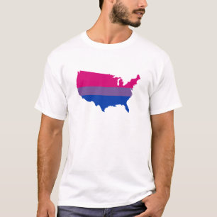 T-shirt Carte de la fierté de la bisexualité américaine T-