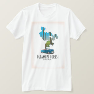 T-shirt carte de la forêt de Delamere Cheshire Angleterre