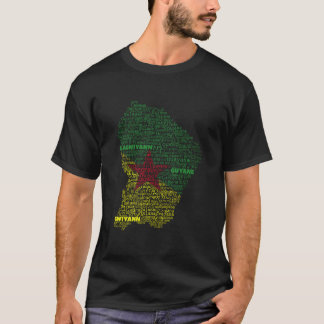 T-shirt Carte de la Guyane, Drapeau de la Guyane Lagwiyann