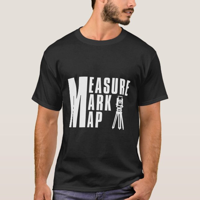 T-shirt Carte de la marque de mesure Surveiller la profess (Devant)