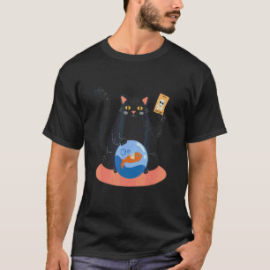 T-shirt Carte de la Mort de Poisson Tueur de Chat Gras